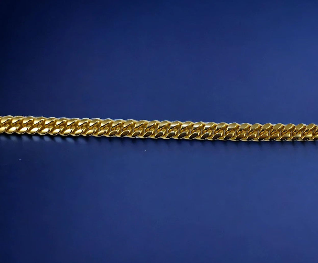 10K Yellow Gold Solid Miami Cuban Link Chain A869182