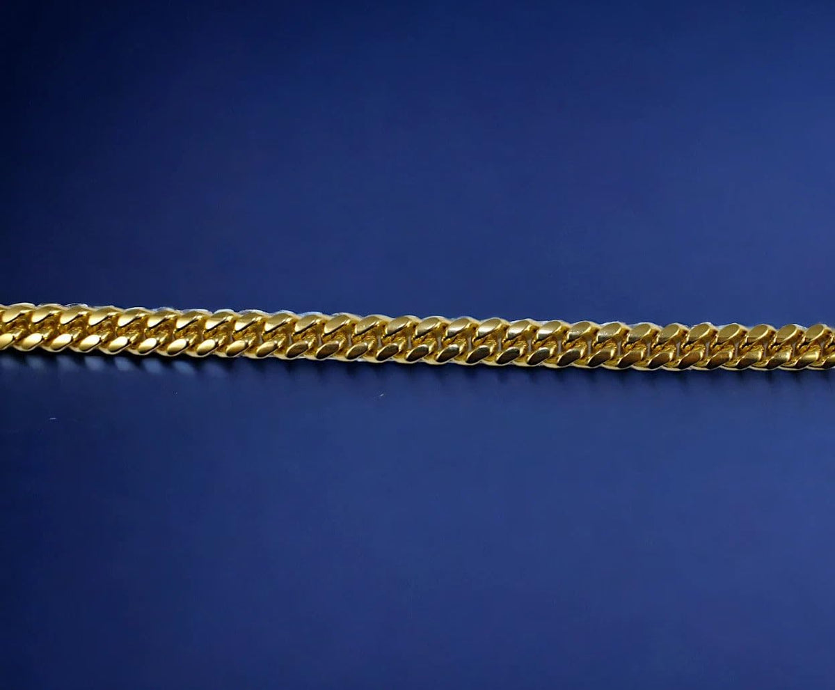 10K Yellow Gold Solid Miami Cuban Link Chain A869182