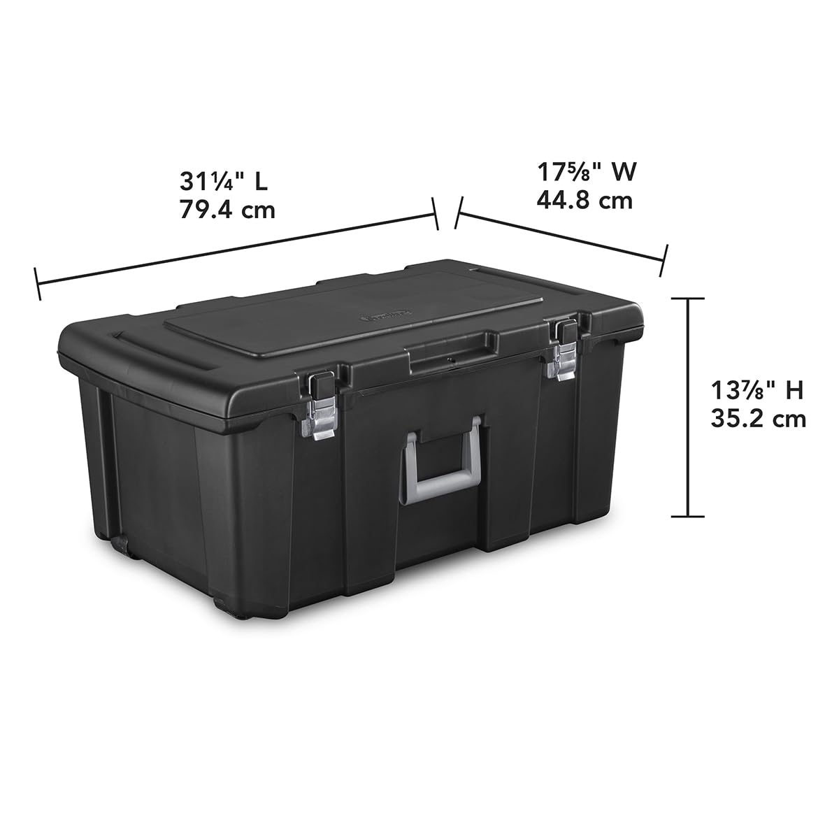 23 Gallon Lockable Storage Tote with Wheels Black G955783