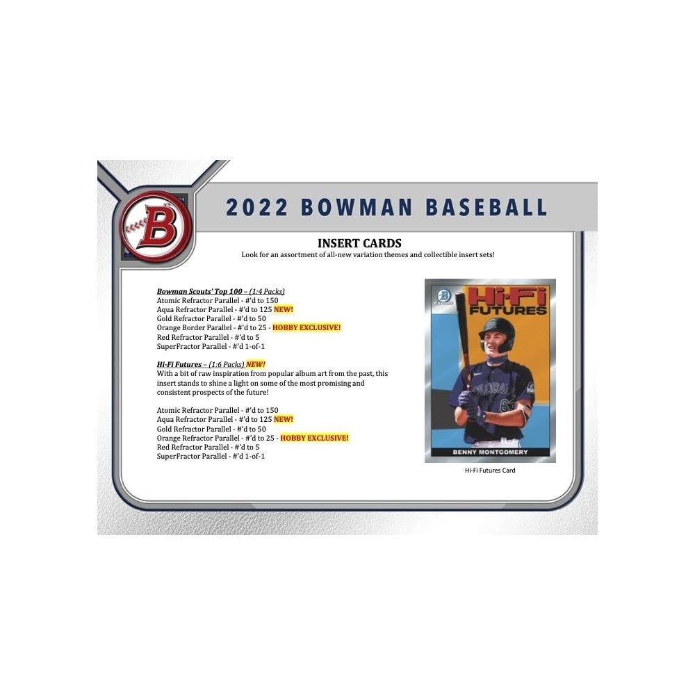 2022 Bowman Baseball Trading Card Mega Box N97466