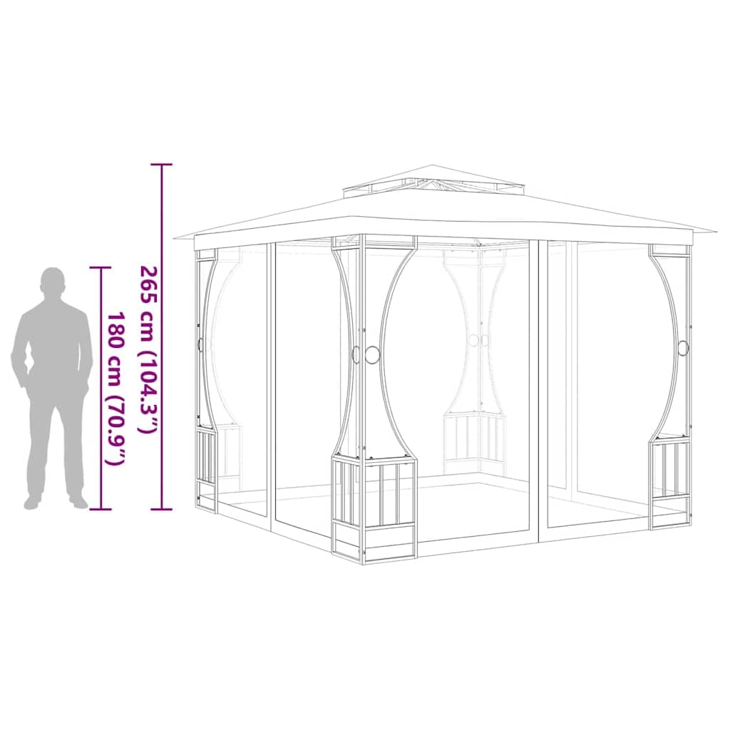 9.8'x9.8' Pop Up Outdoor Gazebo with Mosquito Netting B783