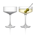 Clear Ribbed Martini Coupe Glasses Set of 2 I700