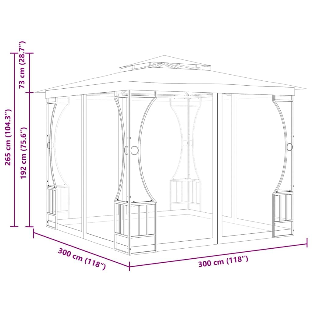 9.8'x9.8' Pop Up Outdoor Gazebo with Mosquito Netting B783