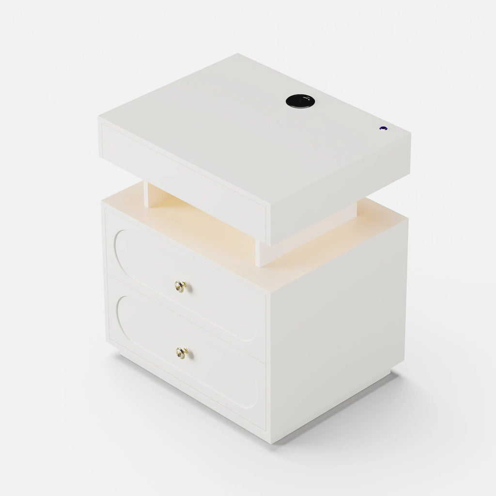 3-Drawer LED Nightstand with Light F2136