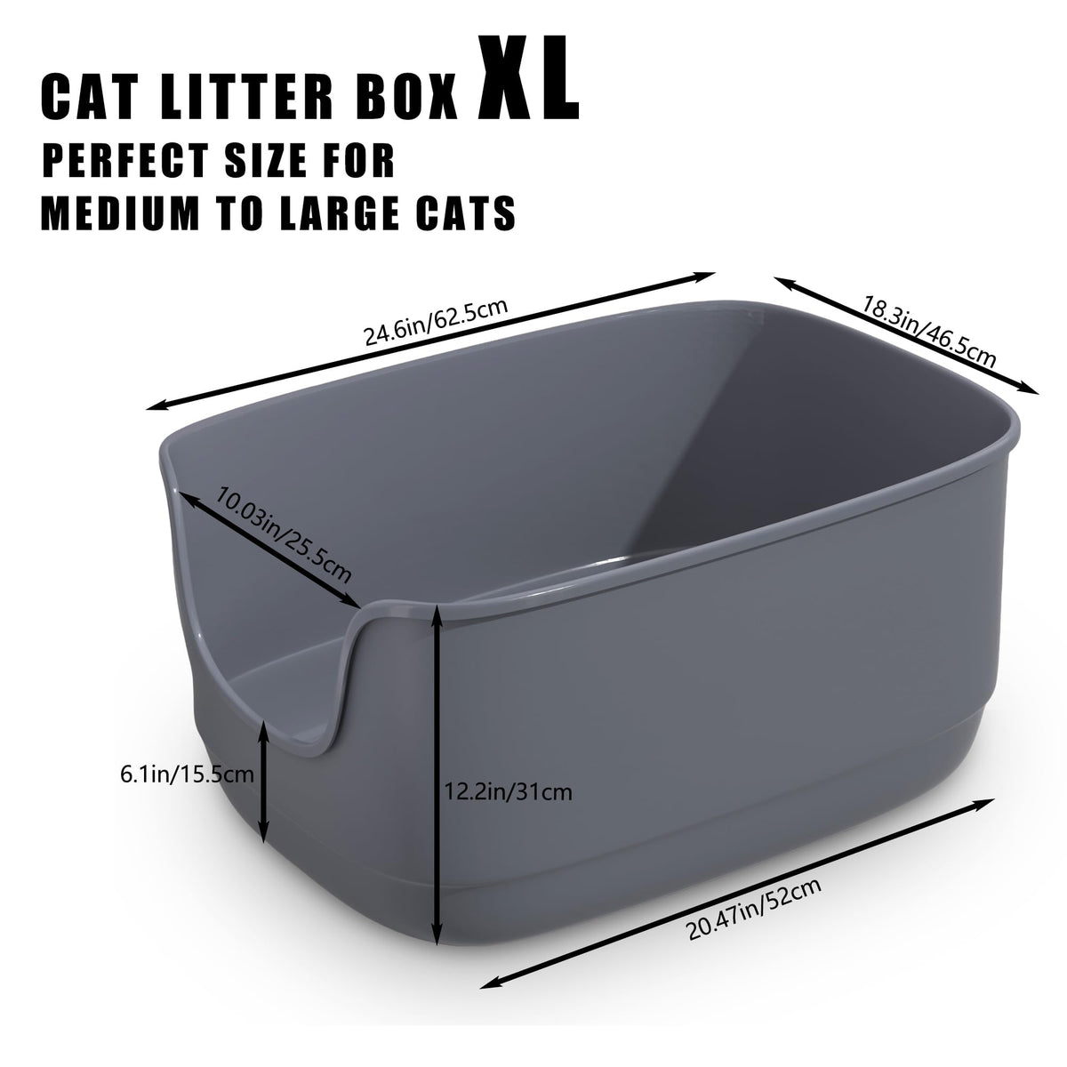 Large High Sided Anti-Splashing Cat Litter Box G182