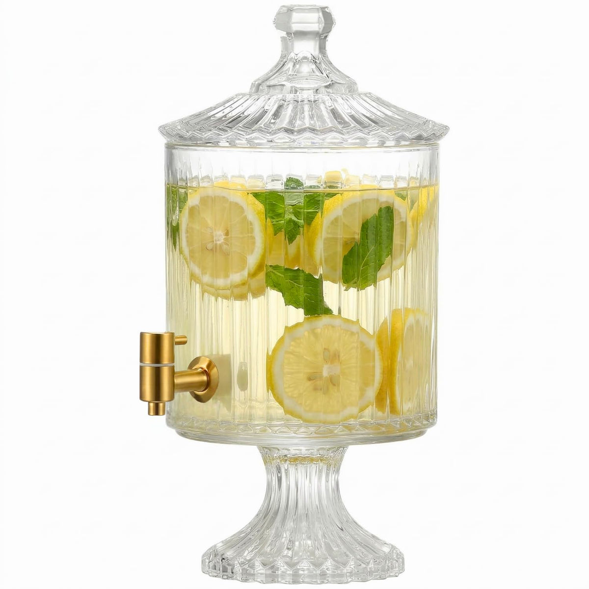 1.2 Gallon Clear Glass Drink Dispenser with Spigot B142972