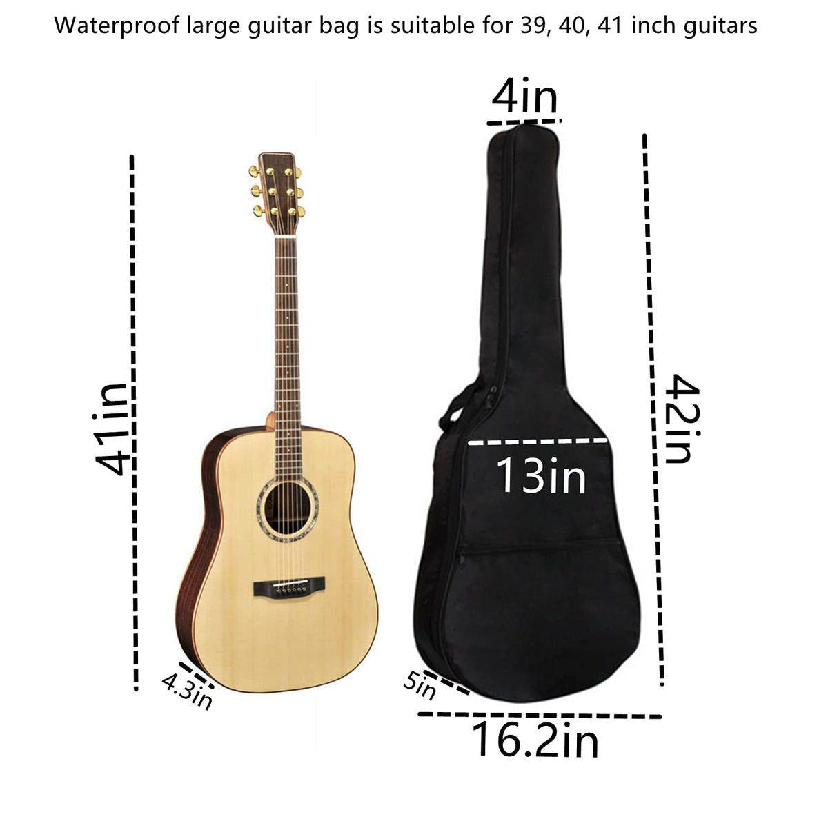 Acoustic Guitar Bag with Adjustable Shoulder Strap P7646