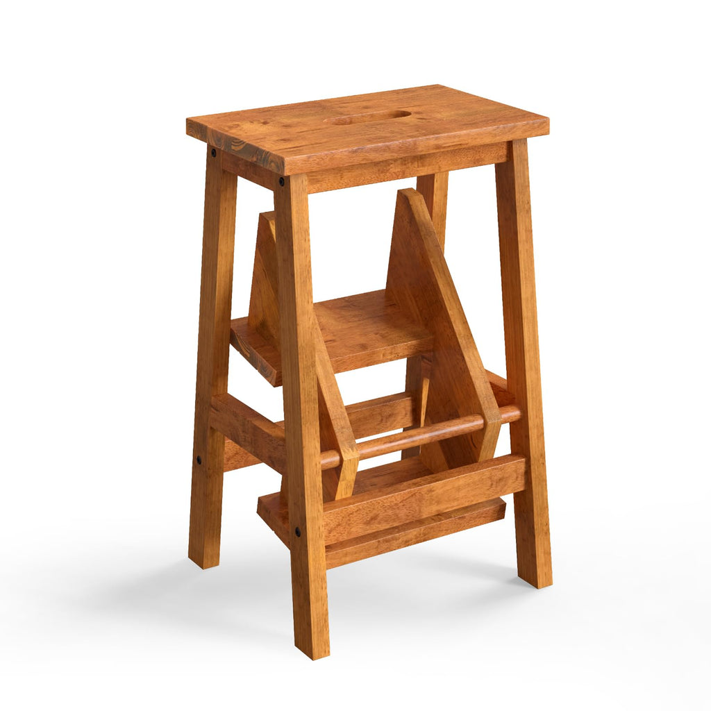 3 Tier Wood Step Ladder with Anti-Slip W326