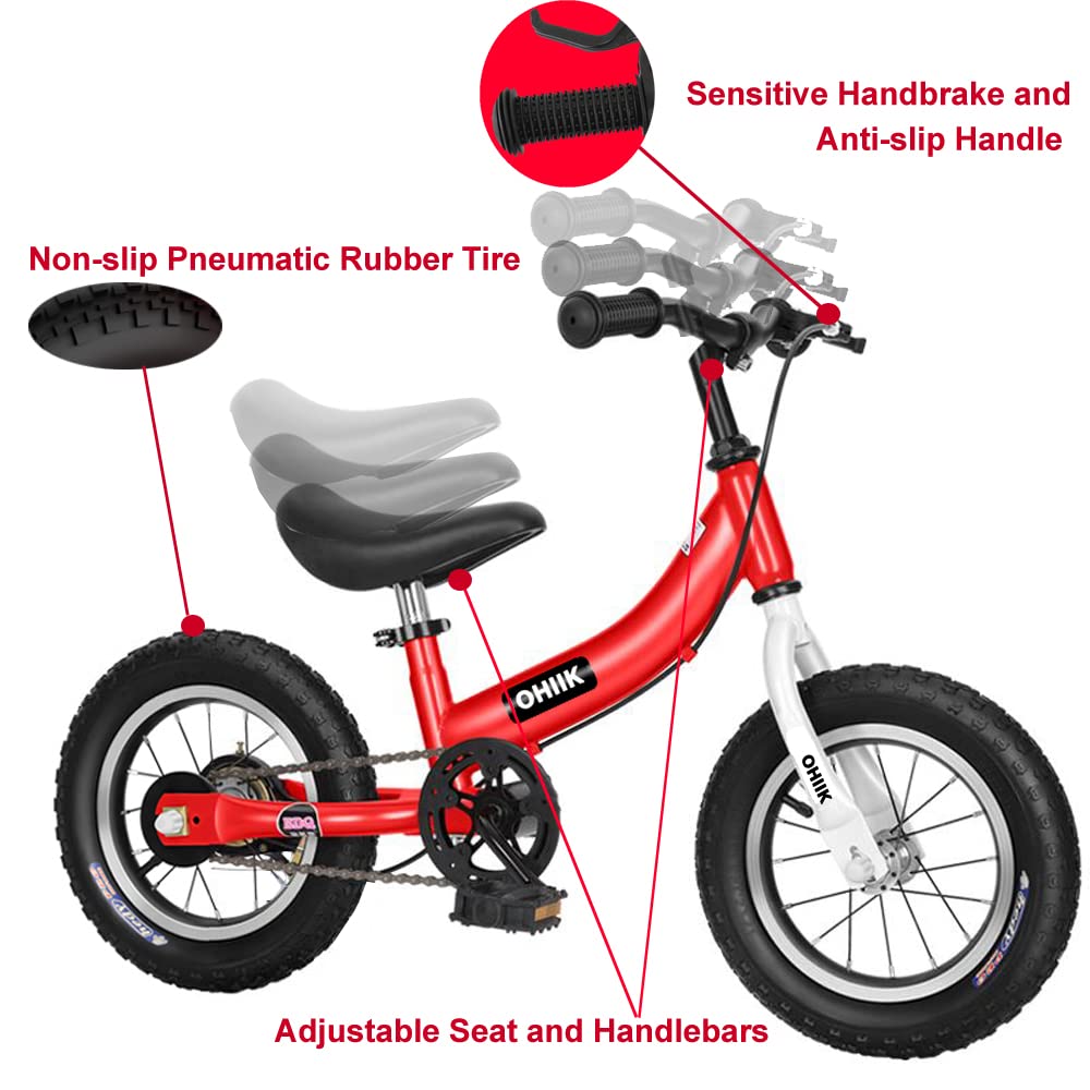 2 in 1 Balance Bike with Pedal Kit, Training Wheels, Brakes R66768
