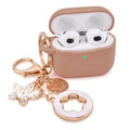 Pink Silicone Earbuds Case with Keychain D2204