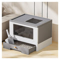 Foldable Cat Litter Box with Lid & Scoop L7517