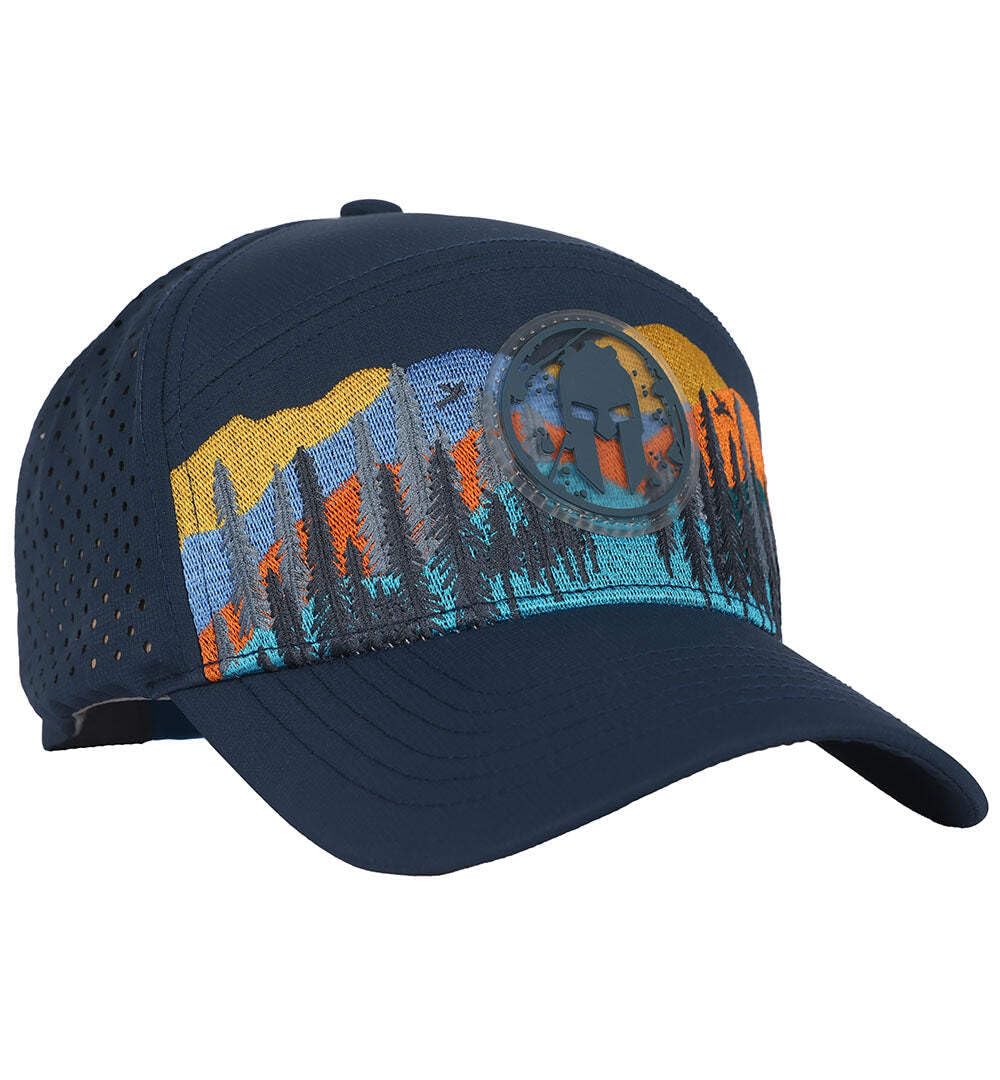 Navy Aqua Trucker Hat H4720
