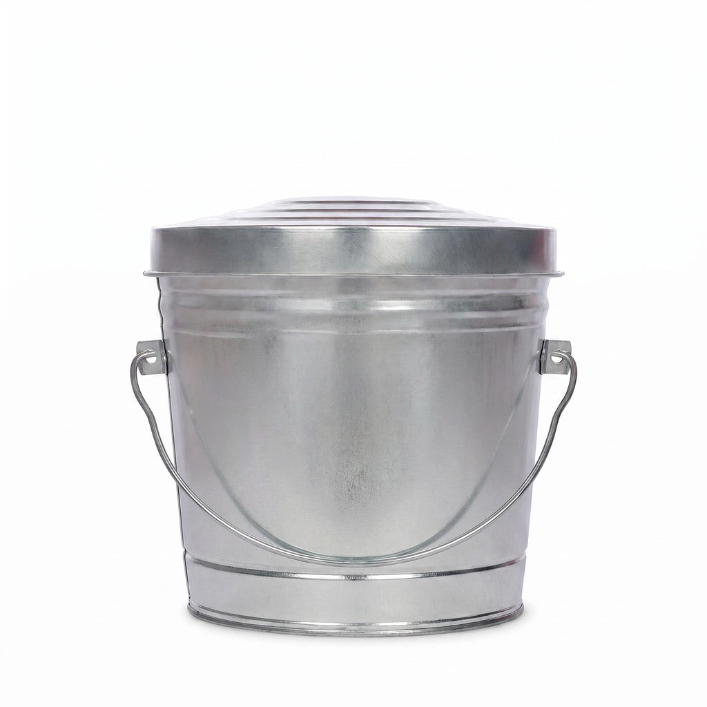 Galvanized Steel 6 Gallon Trash Can with Locking Lid T529