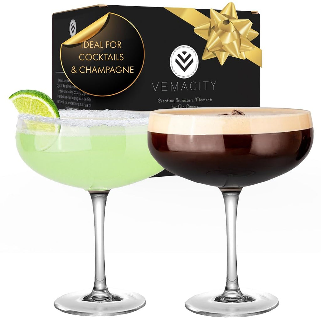 Handblown Coupe Cocktail Glasses Set of 2 C979
