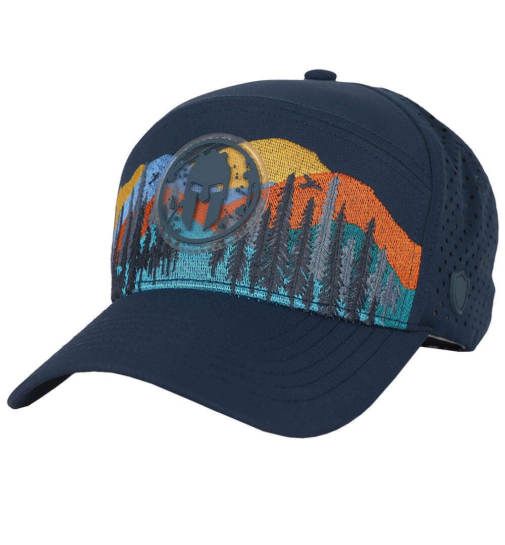 Navy Aqua Trucker Hat H4720