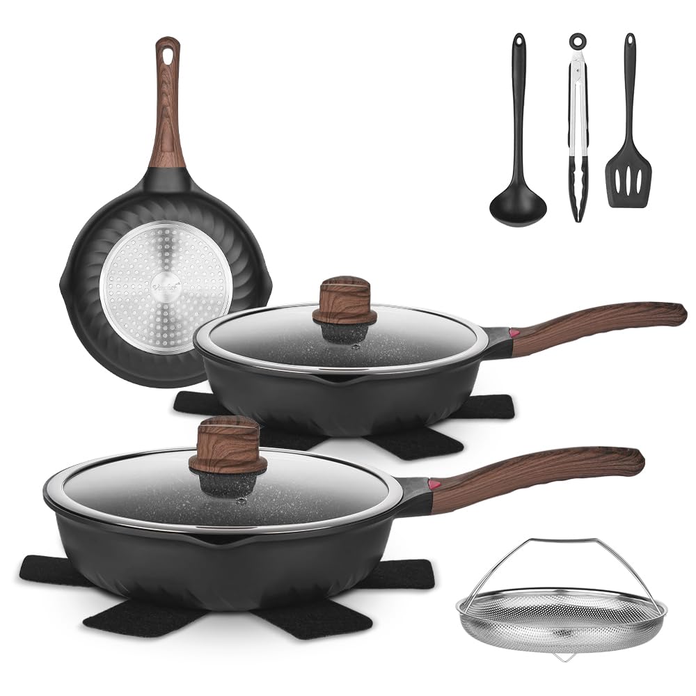 12 Pc Nonstick Deep Frying Pan Cookware Set L854283