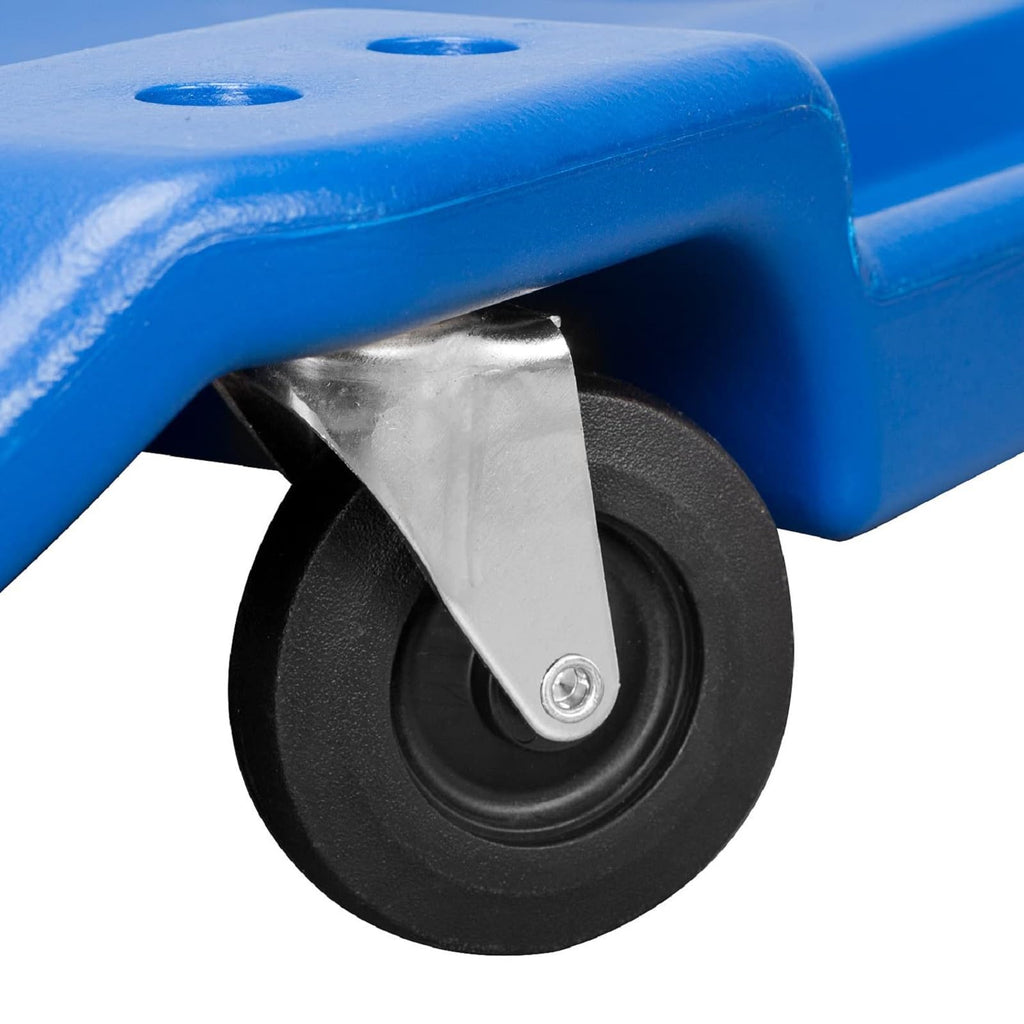 Blue Plastic Rolling Garage Creeper with Padded Headrest and 6 Casters A83000