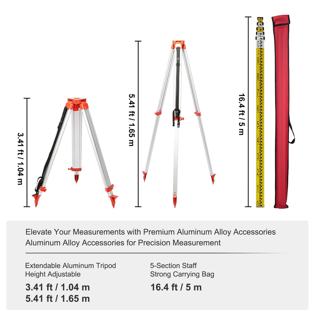 Red 360 Degree Self Leveling Rotary Laser Level Kit with Tripod S817140