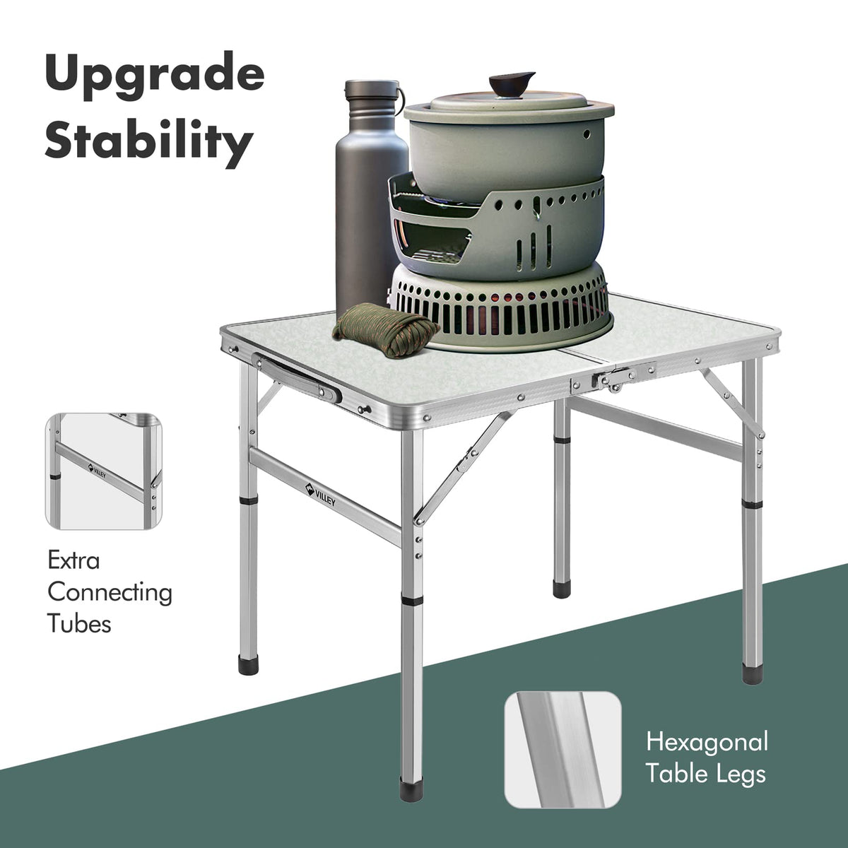 Folding Camping Table with Adjustable Legs K71321