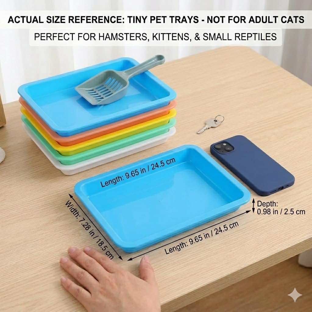 6 Pcs Low Entry Portable Litter Box with Scooper T4672