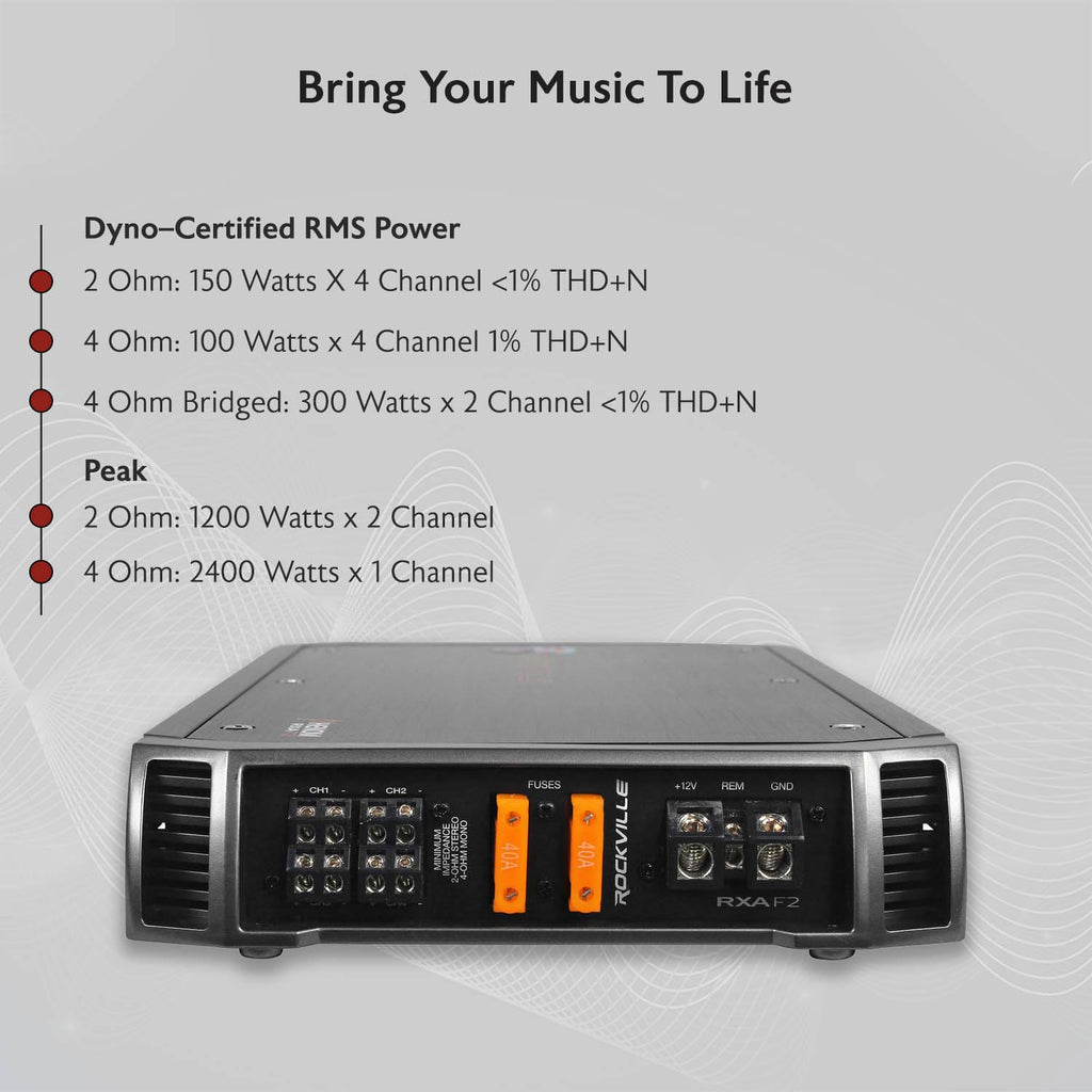 4-Channel Class A/B Car Amplifier 2400W Peak N582