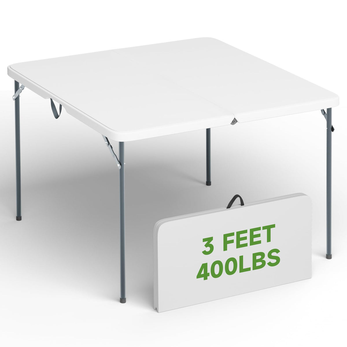 3 ft Square Folding Card Table with Carrying Handle C10124