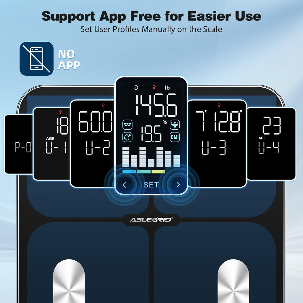 Smart Bathroom Scale for Body Weight and Fat N558