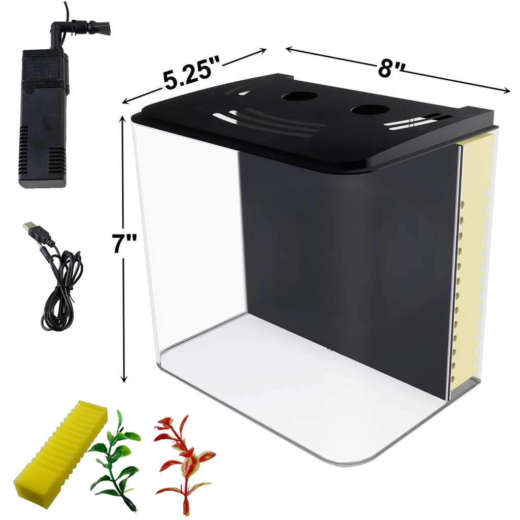 1.2 Gallon Aquarium Starter Kit with LED Light and Water Filter Pump R773