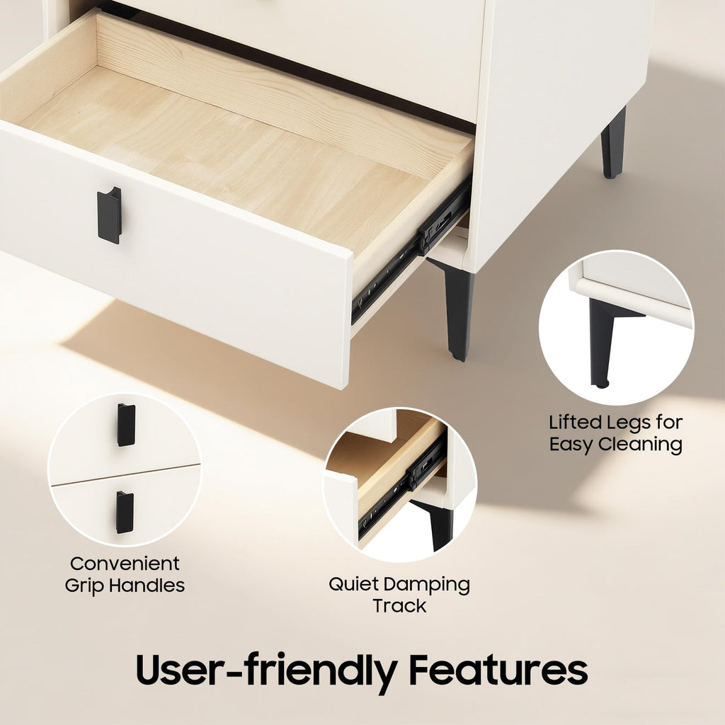 3 Drawer Nightstand with Charging Station T7623