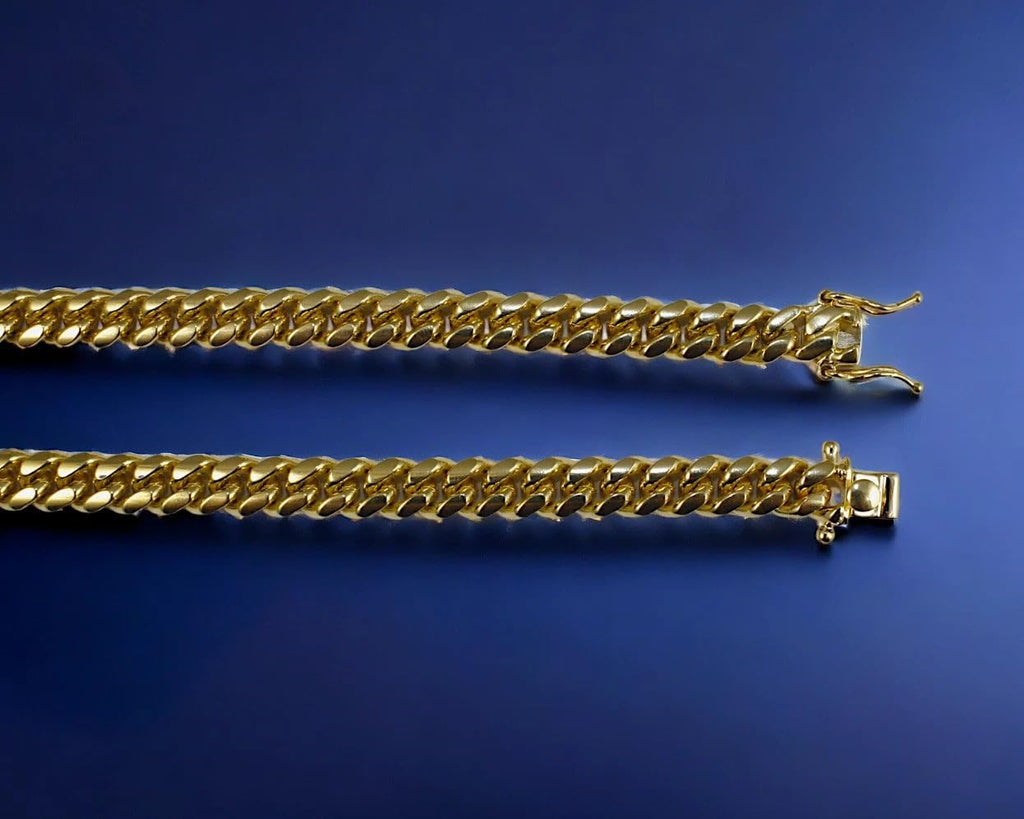 10K Yellow Gold Solid Miami Cuban Link Chain A869182