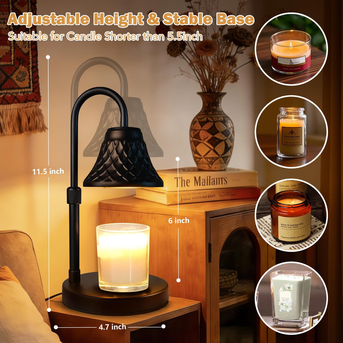 Adjustable Candle Warmer Lamp with Timer S420886