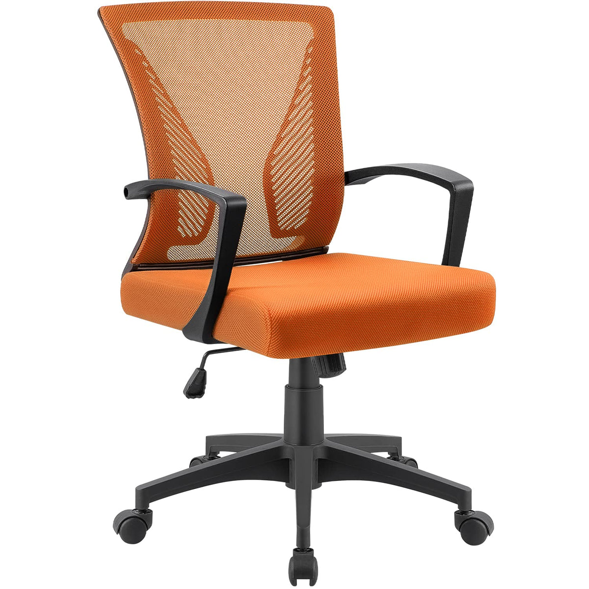 Orange Mid Back Mesh Ergonomic Office Chair with Armrest X41465