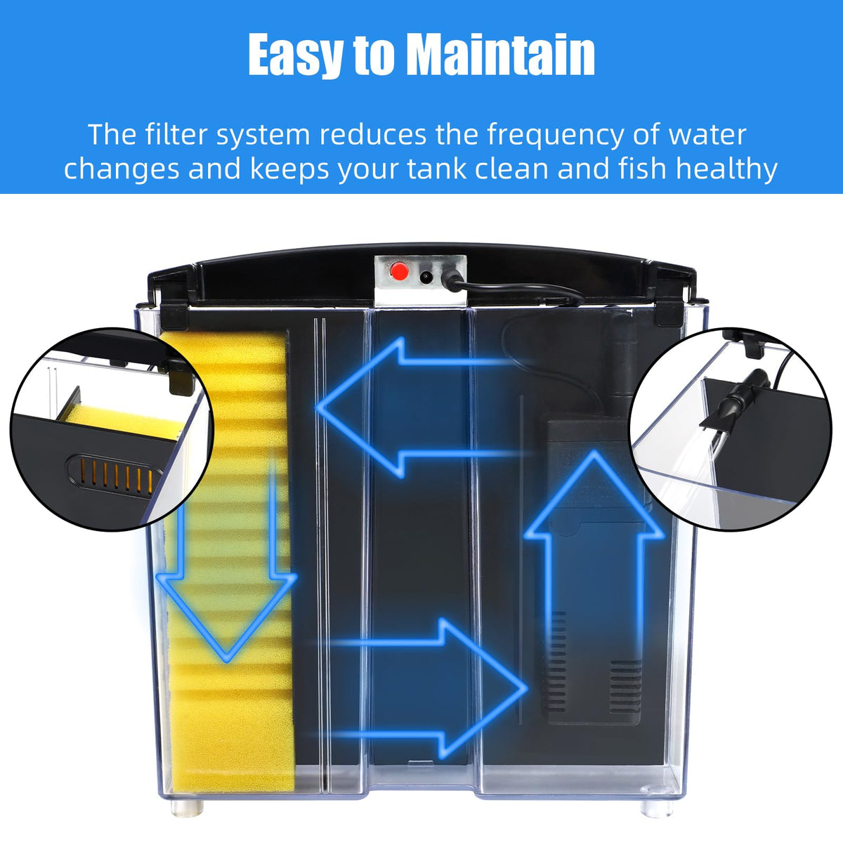 1.2 Gallon Aquarium Starter Kit with LED Light and Water Filter Pump R773
