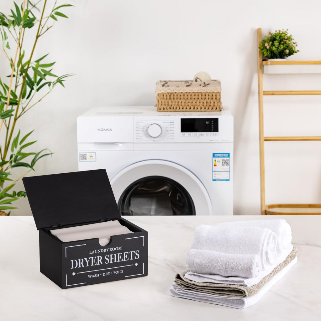 Black Dryer Sheet Holder with Lid B11613