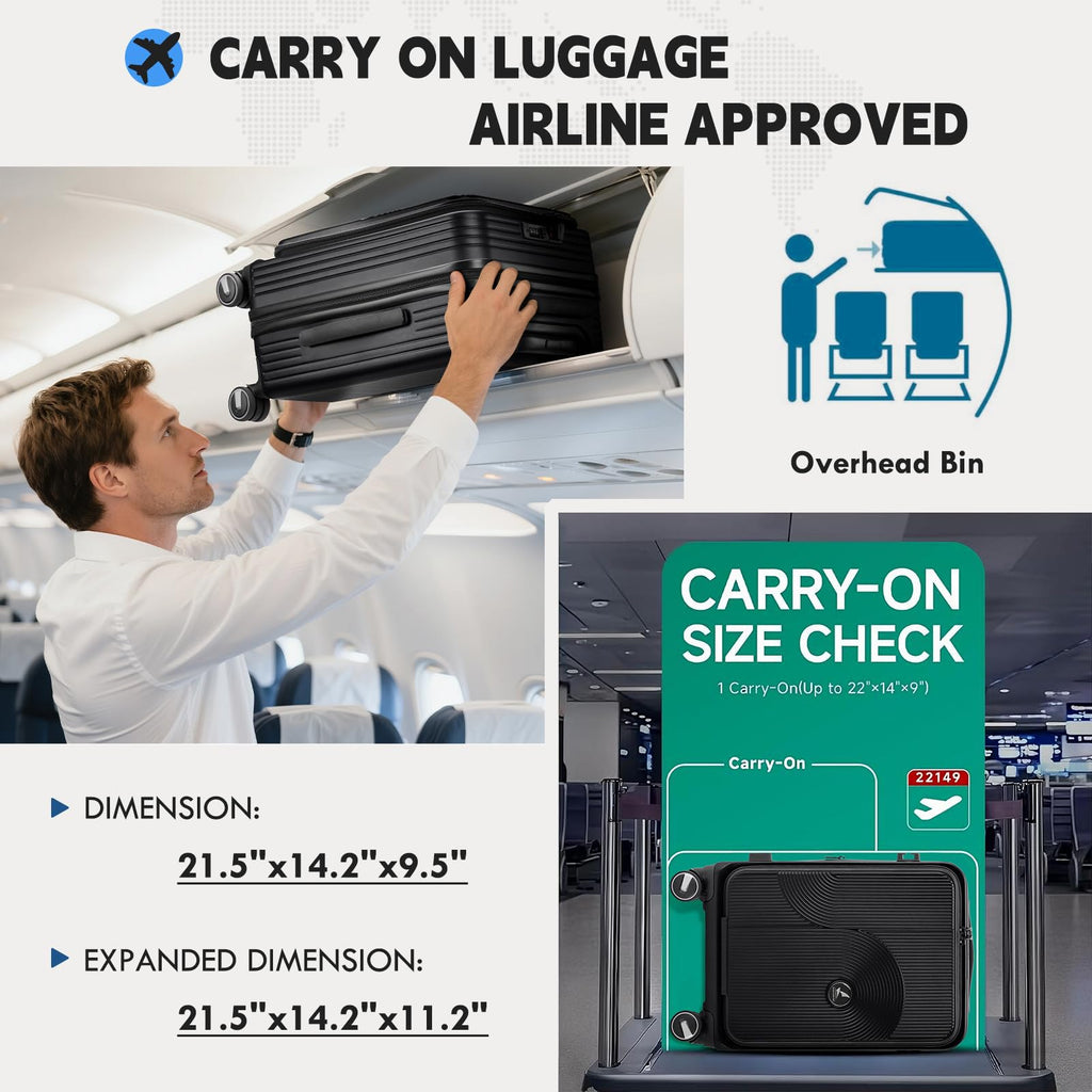 20 Inch Expandable Carry on Luggage X510