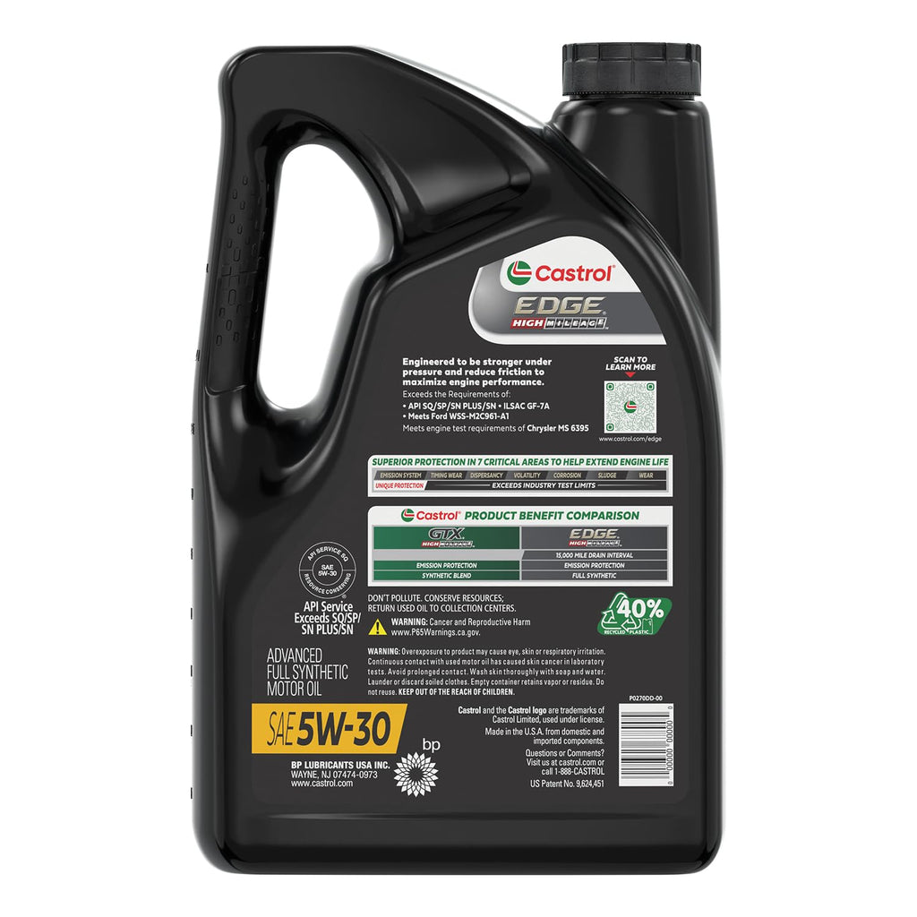 5W-30 Full Synthetic Motor Oil, 5 Quarts J13869