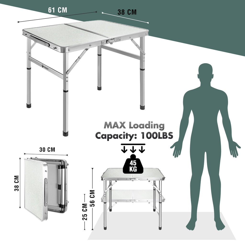 Folding Camping Table with Adjustable Legs K71321
