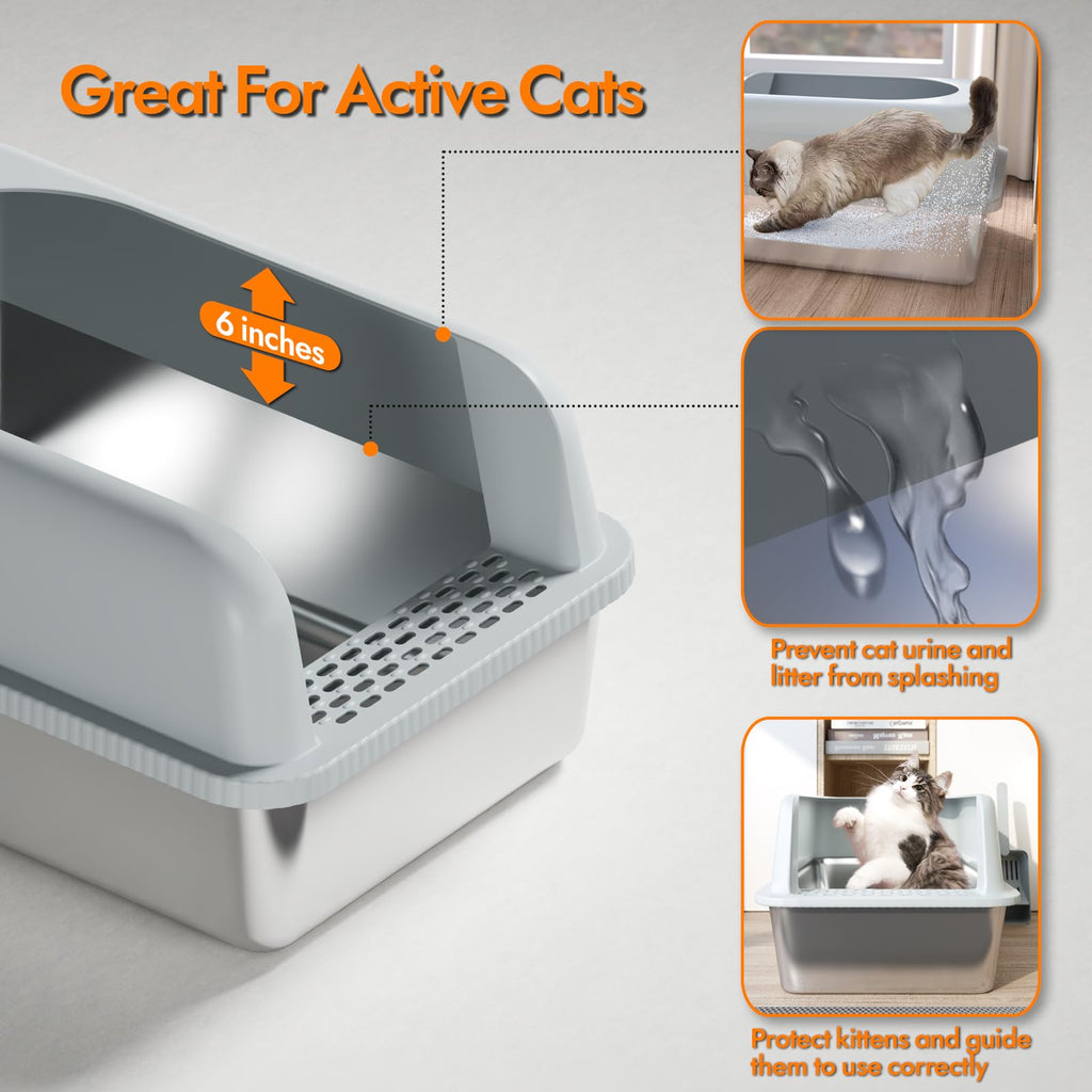 Stainless Steel Cat Litter Box with Lid E65725