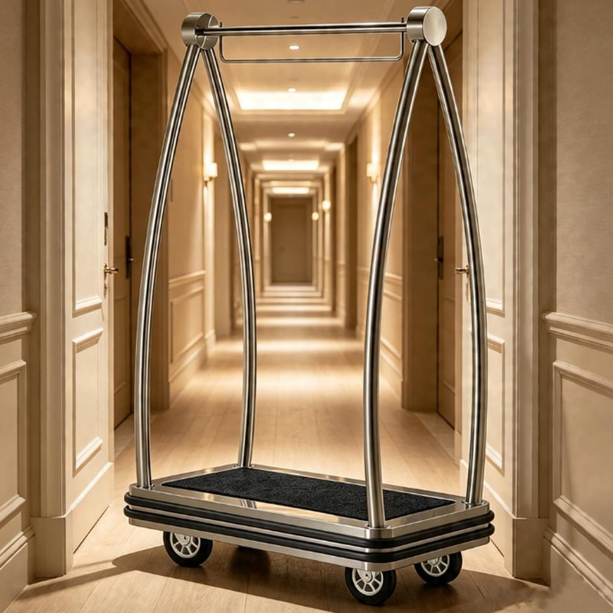 Heavy Duty Luggage Cart with Stainless Steel Frame R1473