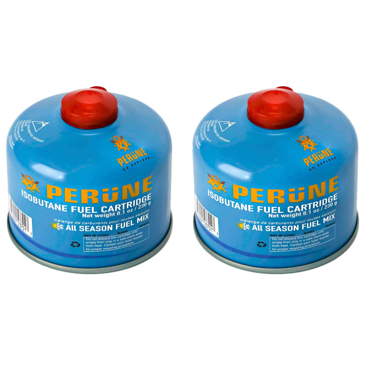Iso-Butane Camping Fuel Gas Canister 230gram 2 Pack V72772