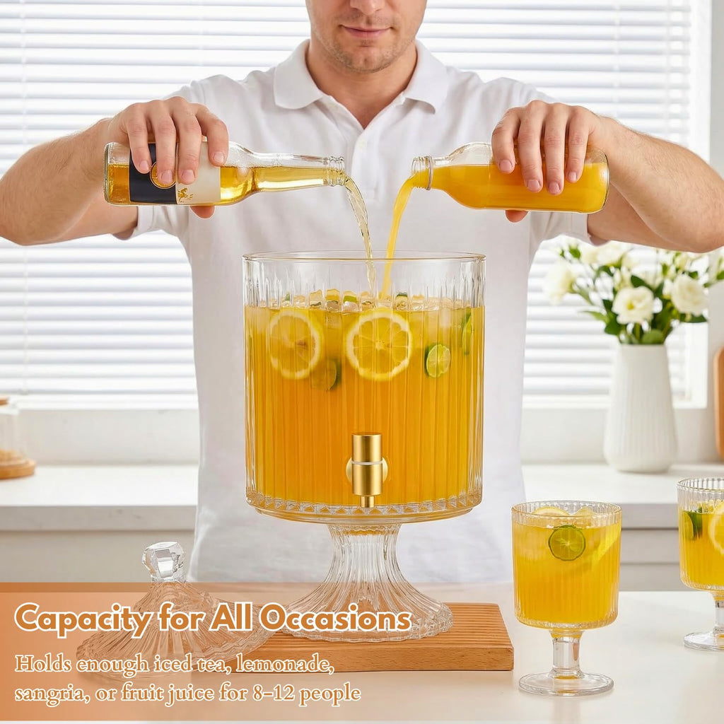1.2 Gallon Clear Glass Drink Dispenser with Spigot B142972