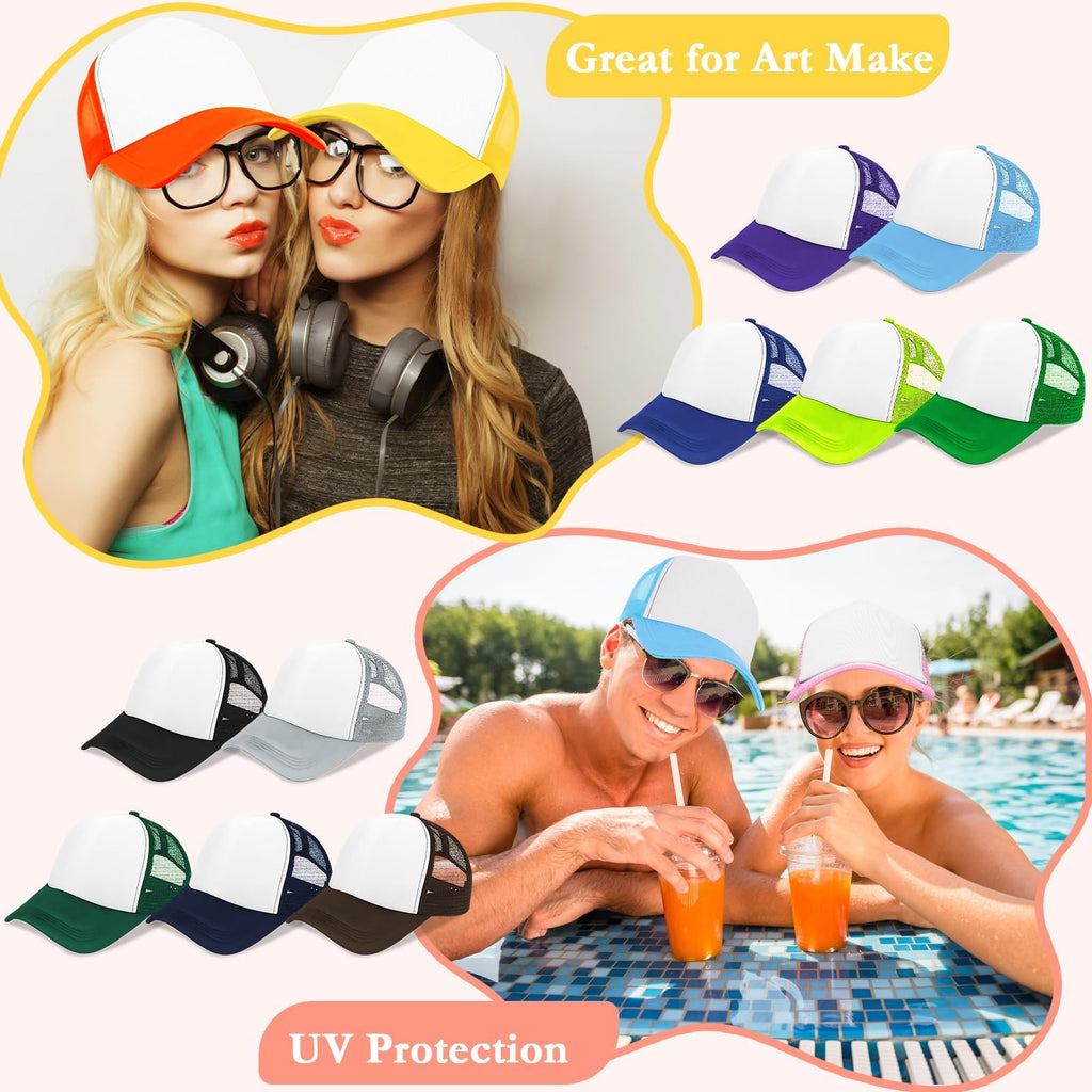 30 Pcs Kids Adjustable Mesh Trucker Hats I8548