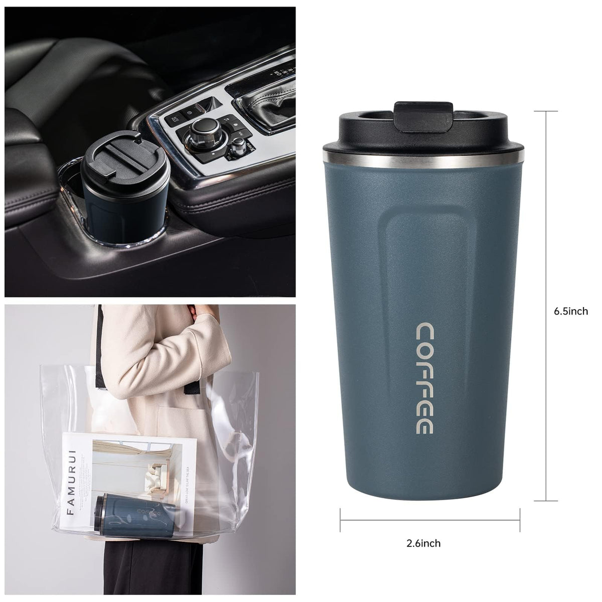 17oz Insulated Stainless Steel Travel Coffee Mug O55824