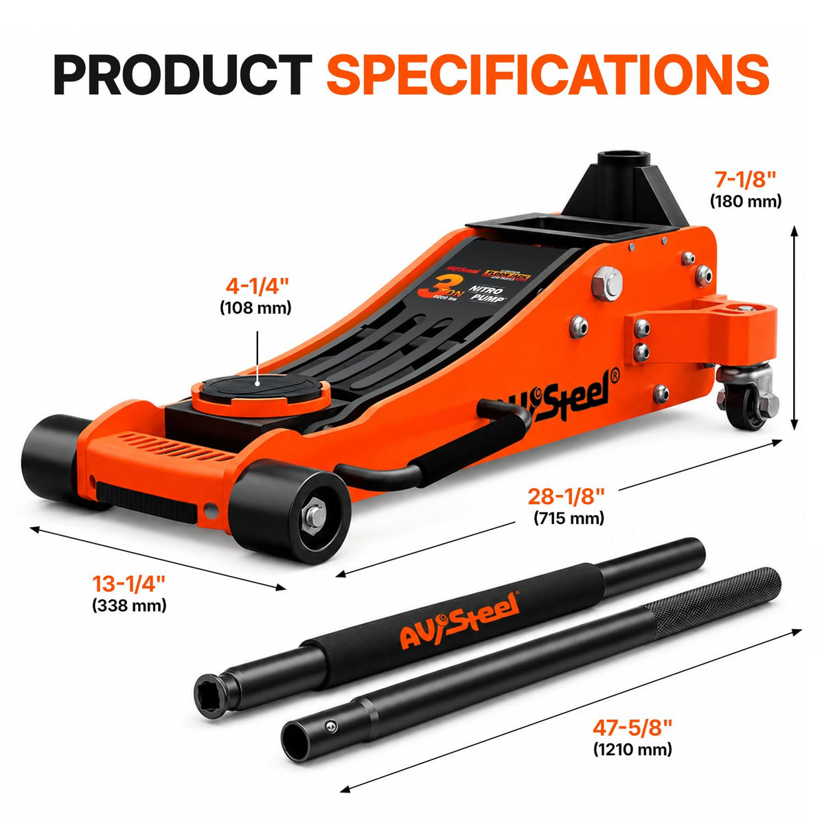 3 Ton Low Profile Aluminum Hydraulic Floor Jack L922552