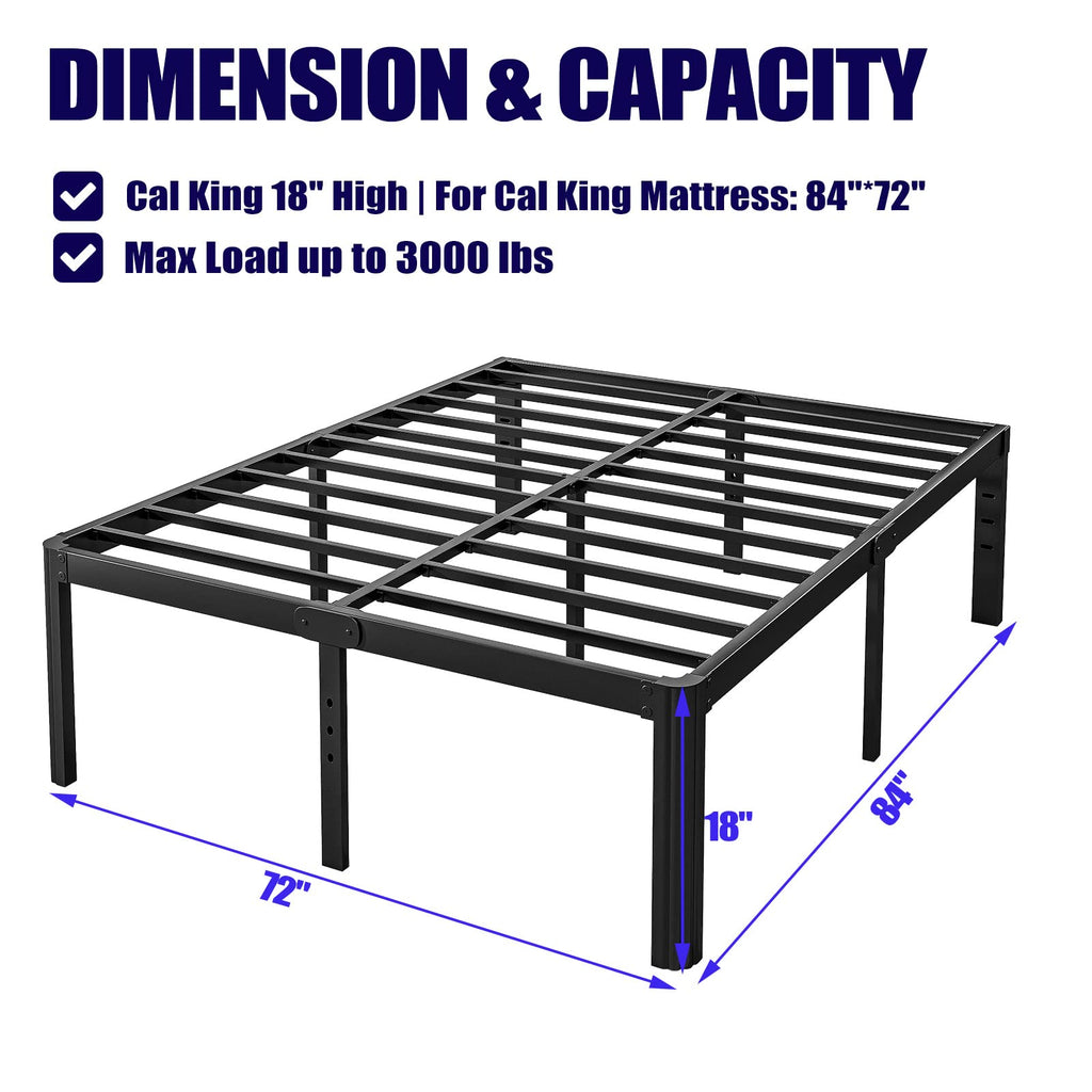 California King Heavy Duty Metal Platform Bed Frame with Round Corners C787826