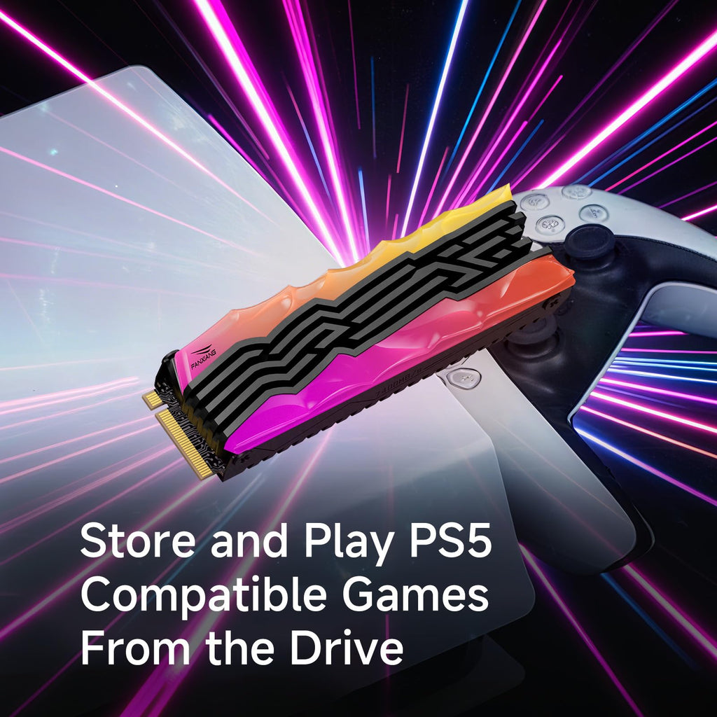 2TB NVMe M.2 SSD PCIe 4.0 Internal Solid State Drive with RGB Heatsink H3598