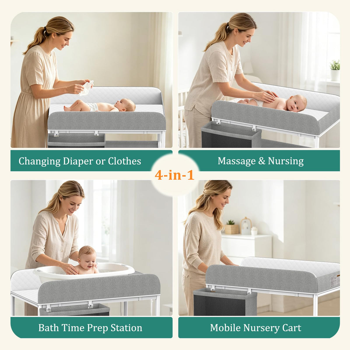 Portable Baby Changing Table with Wheels R4566
