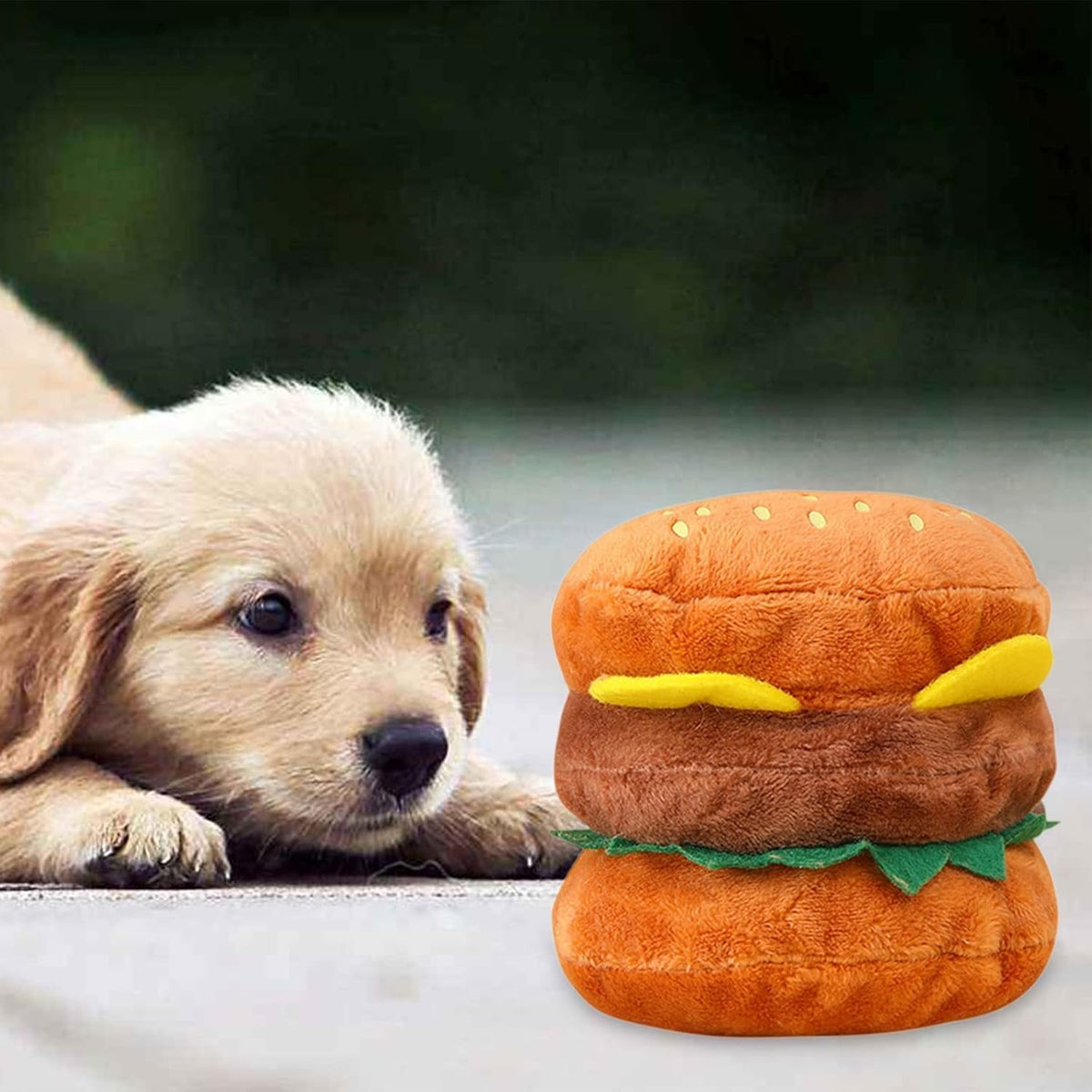 Hamburger Shape Dog Squeaky Toy C649