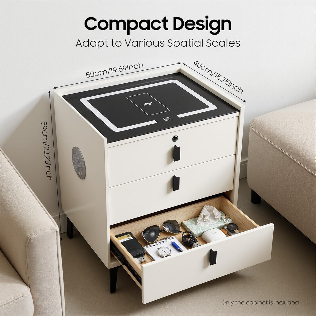 3 Drawer Nightstand with Charging Station T7623