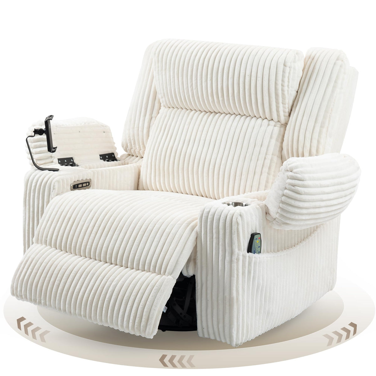 Power Swivel Rocker Recliner with Adjustable Headrest D90082
